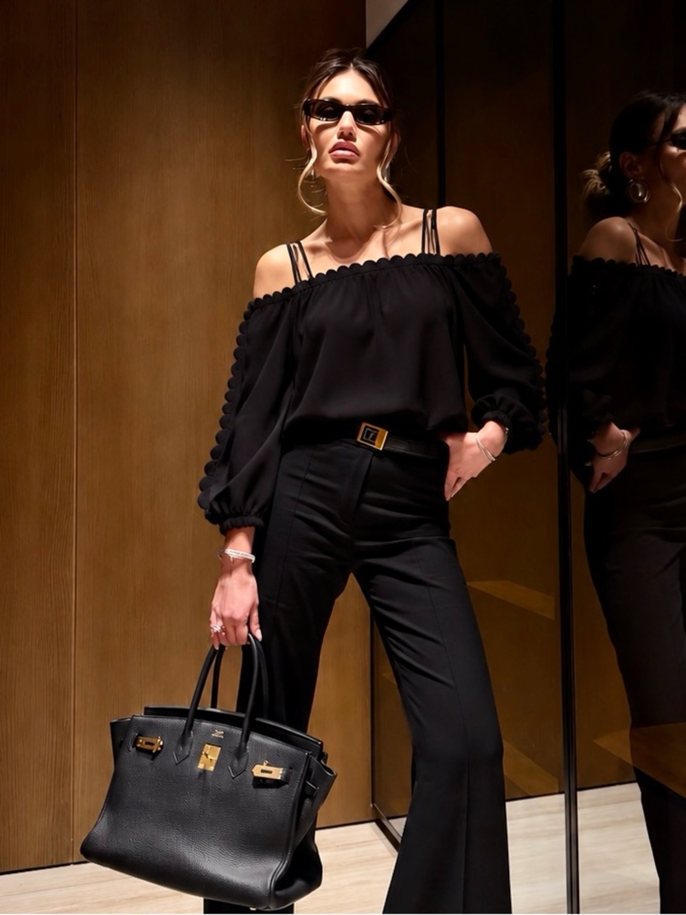 Alice McCall Long Sleeve Cut Out Strappy Off The Shoulder Blouse Shirt